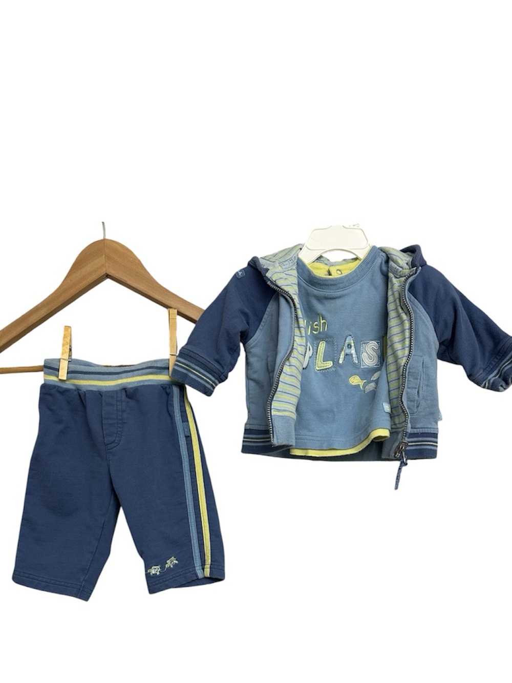 Pumpkin Patch 3-Piece Embroidered Baby Set “Splish Splash”-Size 3-6 months